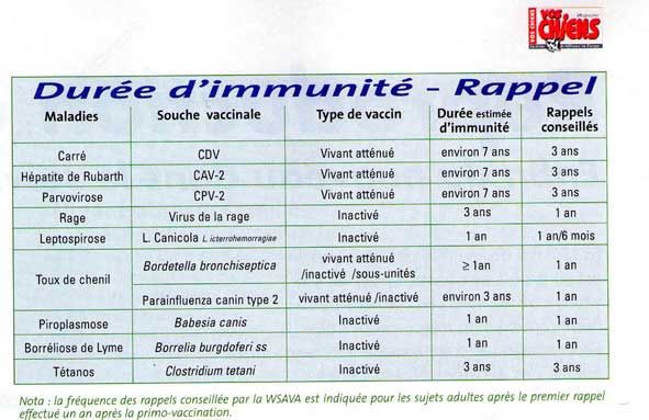 des sources de Boisloup - Rappel concernant la vaccination